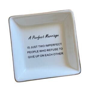 Jewelry Trinket Dish A Perfect Marriage Wedding Gift Bridal Shower Bride